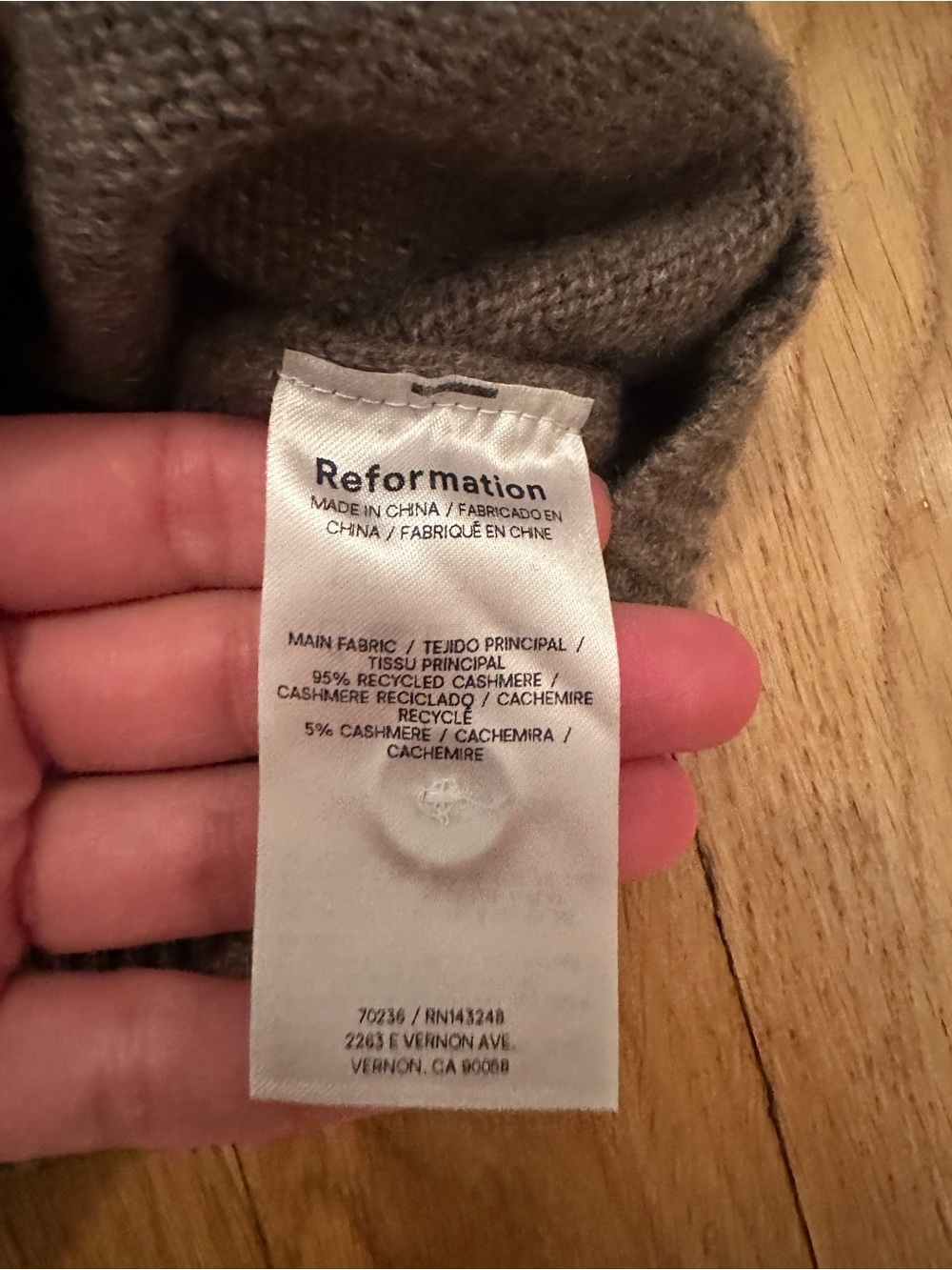 Reformation Clara Brown Crewneck Button-Front Cardigan - Picture 4 of 5